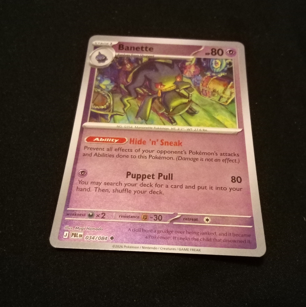 Pokemon Banette 034/084 Pitch Black Uncommon Reverse Holo